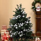 2 Pcs 6 ft Christmas Ball Ornament Garland, Mixed Silver - Image 3