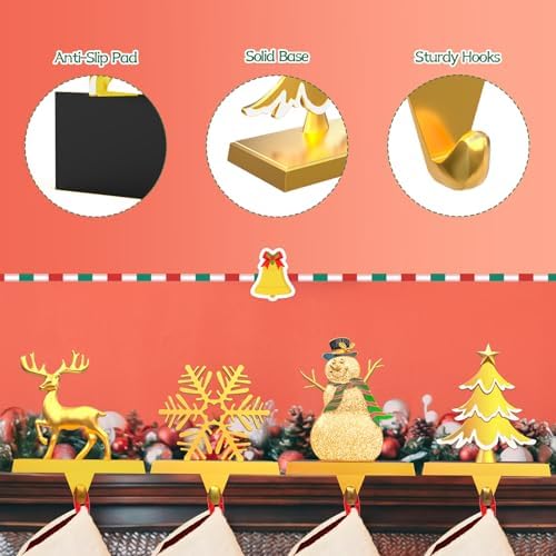 4 Pack Christmas Stocking Holders for Mantle Stockings Hanger - Image 5