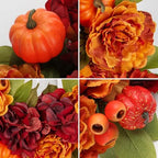 24" Artificial Fall Floral Wreath for Front Door Autumn Wreath with Pumpkin Peony Hydrangea for Halloween Thanksgiving Day Indoor Outdoor Farmhouse Window Wall Décor - Image 3
