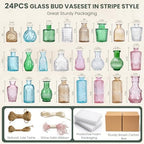 24Pcs Bulk Colored Glass Bud Vases,Mini Small Flower Vases for centerpieces - Image 3