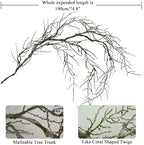 74" Spooky Halloween Tree Garland Moss Faux Willow Branches for Hanging(1) - Image 3