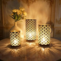 3PCS Candlestick Candle Barrels Moroccan Style Retro Lanterns Projection Lights Hollowed-Out Decorations Home Ramadan Hanging Outdoor Indoor Courtyard Porch Festival Weddings by Unknown