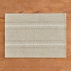 Wracra Cotton Linen Place Mats, Coffee Embroidered Placemats Set of 8 - Image 5