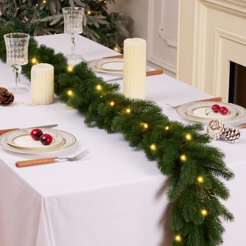 6FT 2Pcs Prelit Realistic Faux Norfolk Pine Garland for Christmas Decor - Image 4