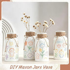 12 Pack Mason Jar Vases for Centerpieces, White Glass Flower Vase - Image 4