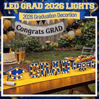 Novabright 3 Pcs Blue Graduation Light up Signs 2026, Wooden with LED - Image 6