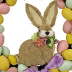 National Tree Company Artificial Hanging Wreath, Woven Branch Base, Decorated with Pastel Eggs, Ribbon, Bunny, Easter Collection, 16 Inches - Image 2