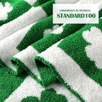 Buryeah St Patricks Day Knit Throw Blanket, 50 x 60 Inch Irish Shamrocks Reversible Knitted Throw Blanket, Lucky Green Clover Cozy Soft Lightweight Gift for Couch Sofa Bed - Image 4