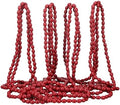 Fairysandy 39.3 ft Christmas Wood Bead Garland Cranberry Red Wooden Beads by FairySandy