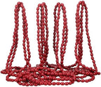 Fairysandy 39.3 ft Christmas Wood Bead Garland Cranberry Red Wooden Beads by FairySandy