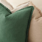 Foindtower Decorative Linen Fringe Throw Pillow Covers 22×22 Pine Green - Image 5