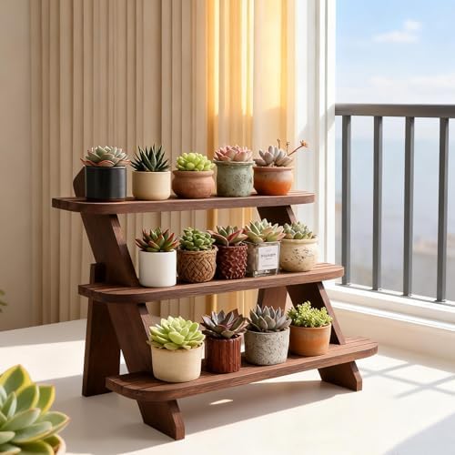 2Pcs Large 3 Tier Wooden Display Stand Wood Cupcake Stands Tool Free, Rustic Risers Dessert Table Display Shelf Spice Rack Organizer Holder, Large Wood Makeup Cologne Perfume Organizer - Image 4