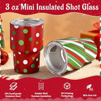 6 Pcs Set, Mini Shot Glasses with Christmas Stocking, Lids, and Straws, 3oz Stainless Steel Christmas Cups for Holiday Party, Family Gathering, and Christmas Stocking Stuffers - Image 5