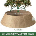 Hommtina Christmas Tree Collar- 42",Christmas Tree Base Christmas Basket Collar for Home, Living Room,for Covering Tree Stand (Burlywood4, 42 in) - Image 2