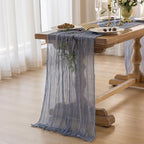 6Pcs Dusty Blue Cheesecloth Table Runner 120 Inches for Home Decorations - Image 3