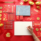 200 Pcs Chinese Lunar New Year Gift Set Includes Ballpoint Pens Notebooks Bookmarks Red Organza Bags Suitable for 2026 New Year Gifts School Office - Image 7