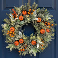 20-22" Fall Eucalyptus Wreath with Pumpkin, Front Door Farmhouse Home Decor by Unknown