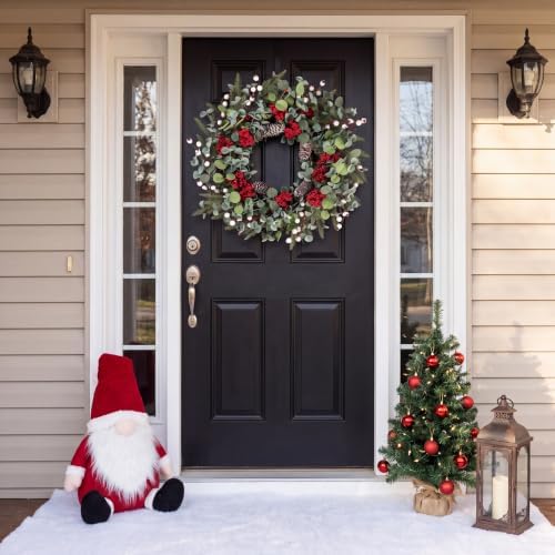 Sggvecsy Artificial Christmas Wreath 22 Inch for Front Door for Winter - Image 4