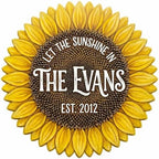 Personalized Family Name Sign, Custom Faux Carved Wood Sunflower Wall Decor, "Let the Sunshine In" Plaque, Flat MDF Board with Realistic 3D Floral Print (Not Real Wood), Country Farmhouse Art by AydansUniqueFinds