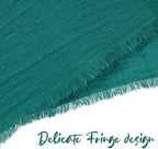 Pesonlook 24 Pcs Teal Handmade Cotton Cloth Napkins with Fringe,16x16 Inch - Image 4