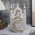 Islamic Cultural Decor Collection, Ramadan Home Decor Islamic Gift, Handcrafted Resin Mosque Models & Tower Ornaments for Home Office Display Ramadan Decoration (White H 1pcs) - Image 7