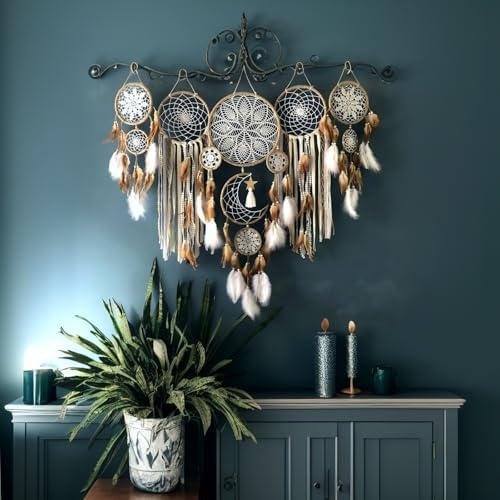 Set of 5 Boho Bedroom Dream Catchers for Adults Wall Bohemian Decor - Image 7