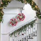 U'Artlines 20 Inch Tulip Wreath for Front Door, Spring Summer Silk Wreath - Image 6