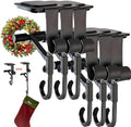 Garland Hangers for Mantle, 2026 New Fireplace Stocking and Garland Hanger, 2 in 1 Adjustable Christmas Garland and Stocking Hanger, fits 0.5" to 8.5" Mantles, Holds Up to 20 Lbs，Black：6pcs by Unknown