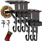 Garland Hangers for Mantle, 2026 New Fireplace Stocking and Garland Hanger, 2 in 1 Adjustable Christmas Garland and Stocking Hanger, fits 0.5" to 8.5" Mantles, Holds Up to 20 Lbs，Black：6pcs by Unknown
