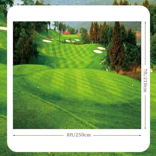 7x8ft Golf Course Garage Door Decorations Green Grass Spring Natural Scenery Golf Themed Backdrop Golf Banquet Decor Golf Sports Party Baby Shower Birthday Party Supplies Studio Props - Image 5