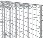 vidaXL Gabion Basket with Cover - Large, Durable, Versatile Outdoor Use - Galvanized Iron, - Freestanding 157.5"x39.4"x59.1" for Landscaping, Privacy Screens - Image 7