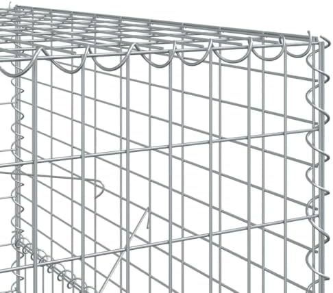 vidaXL Gabion Basket with Cover 157.5"x39.4"x59.1" Galvanized Iron - Image 4
