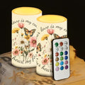 Butterfly Flowers Flickering Flameless Candles Mothers Day Candles Battery Operated Candles with Remote Control Color Changing LED Pillar Candles Your Love is My Compass Decorations for Home by WelcometoLuarisgur