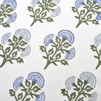Ridhi Block Print Mughal Buta Blue Pillow Cover 20" x 20" (Pack of 2) Decorative Couch Pillows for Living Room, Farmhouse Chic Boho Cute Outdoor Pillows Covers Gifts for Spring, Mother's Day - Image 3