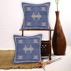 Indian Cotton Cushion Cover Sabra Kilim Pillow Cover Designer Decorative Sofa 18x18 Inche Handwoven Cushion Case for Farmhouse Home Decor Spring Decorative Pillow (Pattern 28) - Image 6