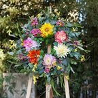 Spring Summer Wreaths for Front Door Outside 24 Inch, Soomeir Floral Door Wreath with Peony Dahlia Rose, for All Season Easter Indoor Outdoor Farmhouse Home Porch Wall Window Decor - Image 3