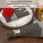 Cotton Clinic Set of 12 Hemstitch Cloth Napkins 100% Cotton 20X20 inches - Ultra Soft Absorbent Restaurant Hotel Quality - Cocktail Napkins Wedding Dinner Napkins - Washable Cloth Napkins Grey - Image 5