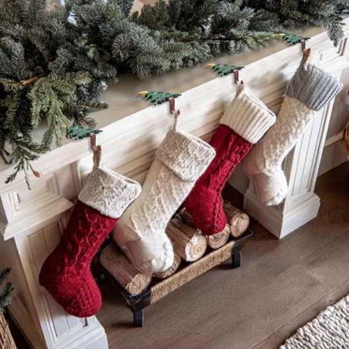 MorningRo 4 Pcs Stocking Holders for Mantel Iron Weighted,Christmas Tree - Image 6