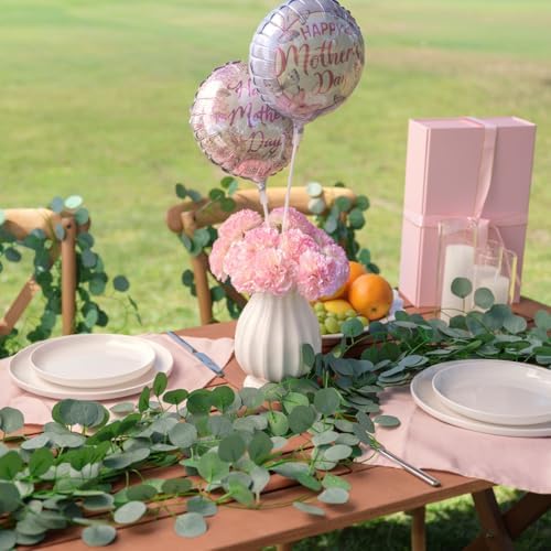 CQURE 48Pcs Eucalyptus Garland,Artificial Eucalyptus Leaves Table Greenery Garland Wreath Vines for Wedding Party Table Bedroom Home Decor - Image 4