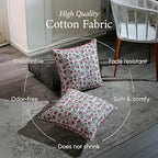 CPC Red Garnet Block Print Throw Pillow Covers 24x24 Inch, Set of 2 - Image 3