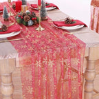 Christmas Table Runner Snowflake Gauze Glitter Foil Holiday Home Decor 3PCS by LuoluoHouse