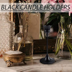Vintage Black Candelabra Candle Holders for Fireplace & Dining - Image 2