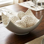 Seraphic Dining Table Centerpiece Decor, 5pc Decorative Scoop Bowl, White by Seraphic