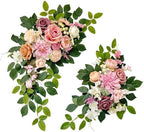 Odouzy Pack of 2 Wedding Arch, Artificial Flowers, Wedding Decor，Flower Garland Be Suited to Banquet, Party, Reception Entrance Welcome Sign and Background Decoration (Dusty Pink)… by Odouzy