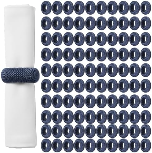 Alpha Living Home Woven Napkin Rings, Blue, 100-Pack by ALPHALivingHOME