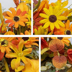 JINGHONG Fall Wreaths for Front Door 22 Inch Artificial Fall Wreath Floral Autumn Wreath with Colorful Daisies Orange Foliage for Indoor Outside Door Harvest Festival Thanksgiving Day Celebration - Image 6