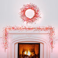 Thiccywoov 9.84 ft Valentine's Day Garland Valentines Day Wreath Decor Red Pink White Berry Heart Garland with LED Lights Artificial Vine for Valentines Wedding Anniversary Door Fireplace Home Decor by Jgiusenfg