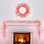 Thiccywoov 9.84 ft Valentine's Day Garland Valentines Day Wreath Decor Red Pink White Berry Heart Garland with LED Lights Artificial Vine for Valentines Wedding Anniversary Door Fireplace Home Decor by Jgiusenfg
