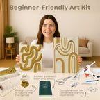 DIY Rope Canvas Kit for Beginners - Complete Macrame Ropes Supplies & Tools | DIY Macrame Art Wall Hanging Decor Starter Set, Craft Kits for Adults, Boho Wall Art Aesthetic Home Decoration (Khaki) - Image 2