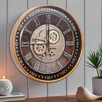 CLXEAST 24 Inch Large Moving Gear Wall Clock for Living Room Decor,Bronze - Image 4
